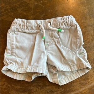Mini Biden Khaki Shorts with Green Accents, 2T